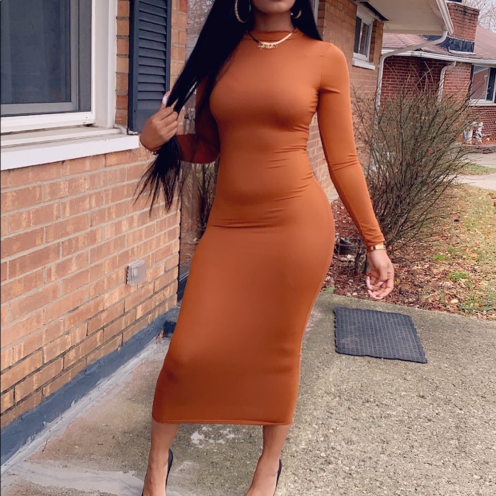 Burnt orange maxi dress
